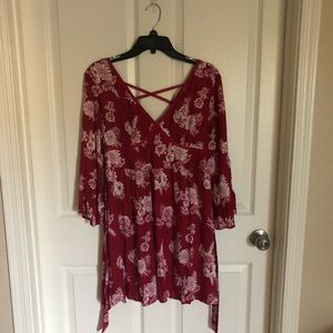 American Rag red & white floral dress